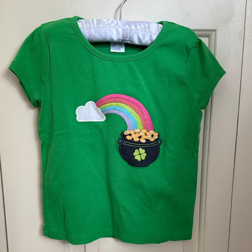 Gymboree St. Patrick’s Day Tee with Rainbow and Pot of Gold Design